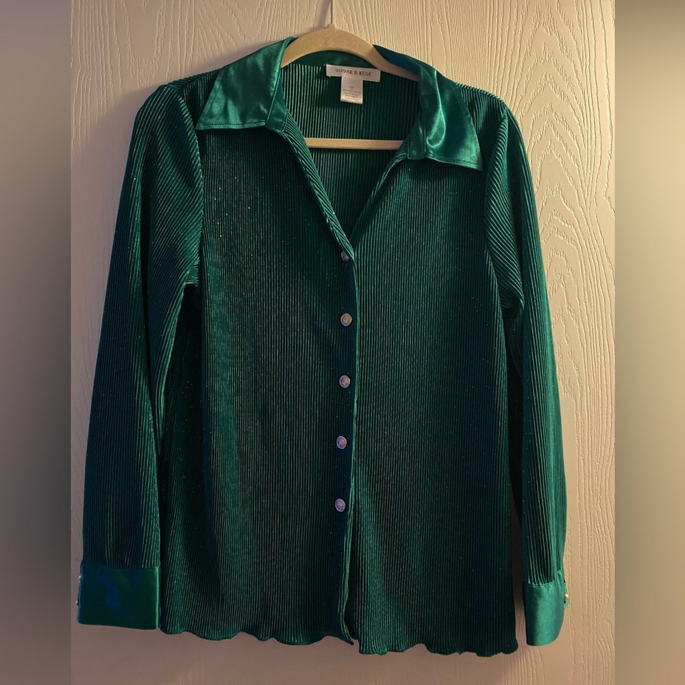green holiday blouse shirt